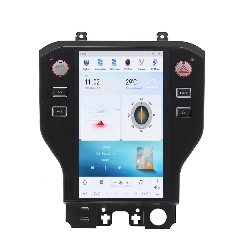 RoadNavi Tesla style Android 11 Car radio for Ford Mustang 2013-2020 Car Multimedia Player Wireless Carplay 4G