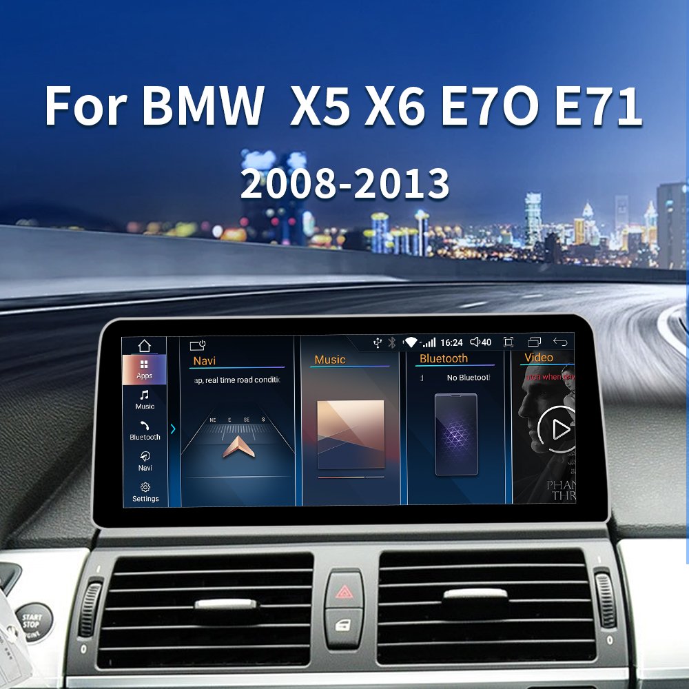 12.3inch Factory price Android 14 car multimedia video player car radio GPS FORBMW X5 E70 X6 E71 wireless carplay Android auto