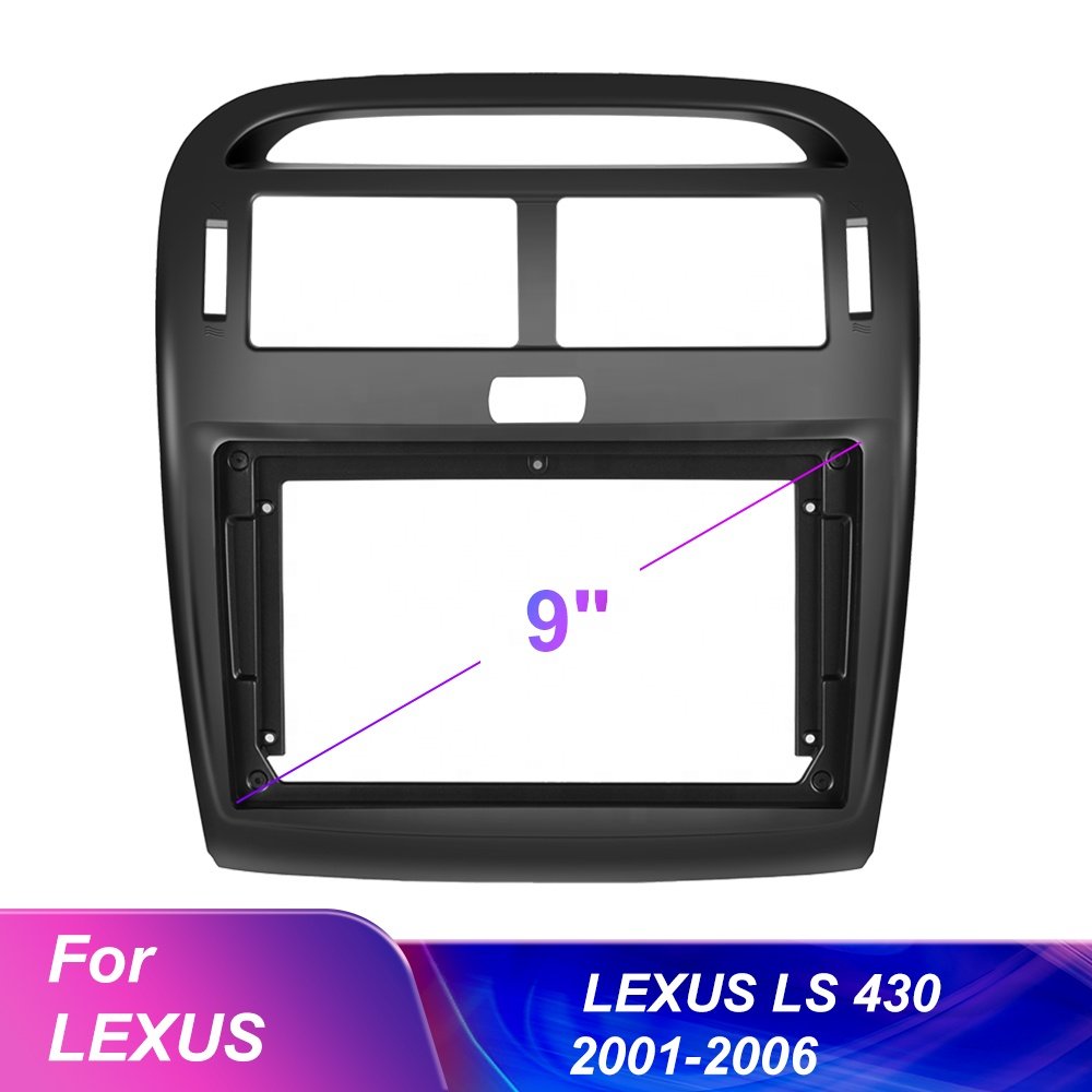 Podofo 2 Din 9'' Android Car Radio Plastic Frame For Lexus LS430 2001-2006 With Canbus And Air Conditioning Box Dedicated Panel