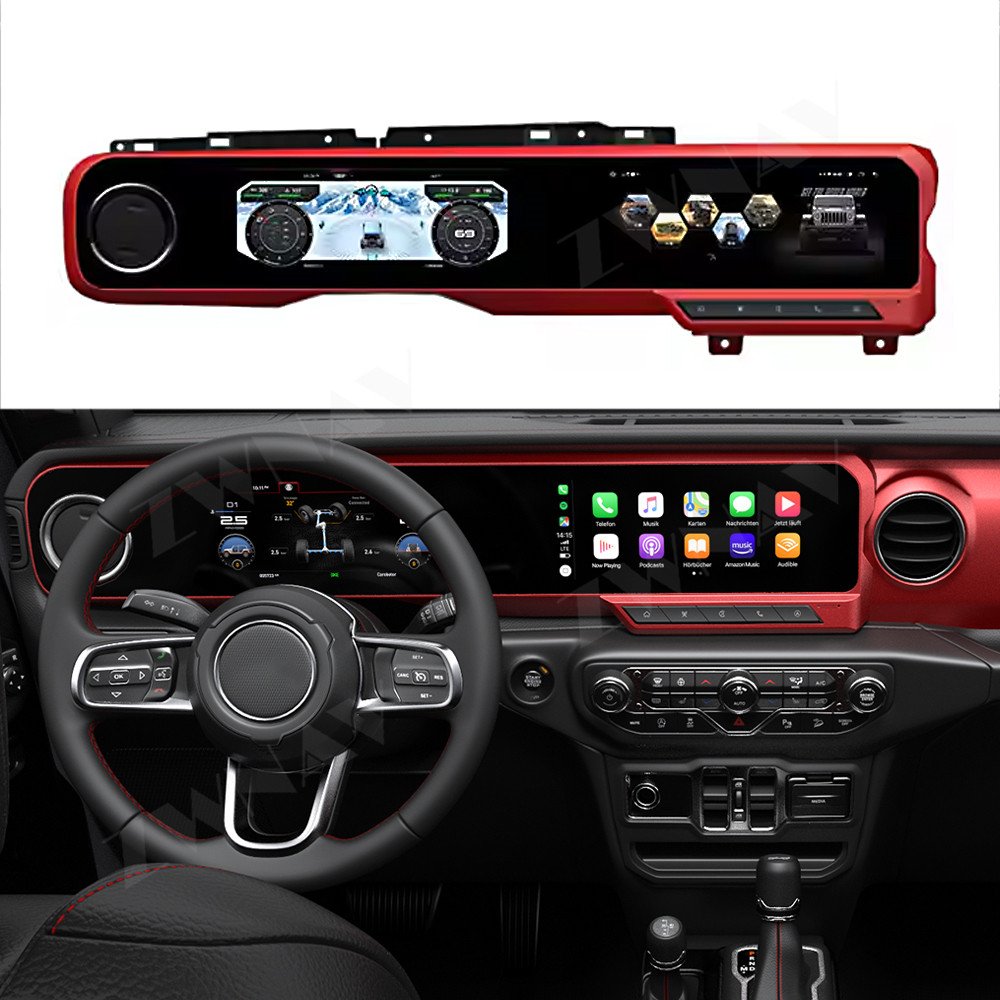 ZWNAV Speedometer LCD Dashboard Digital Instrument Cluster For Jeep Wrangle JL 2018-2024 Digital Cluster Android Car Radio