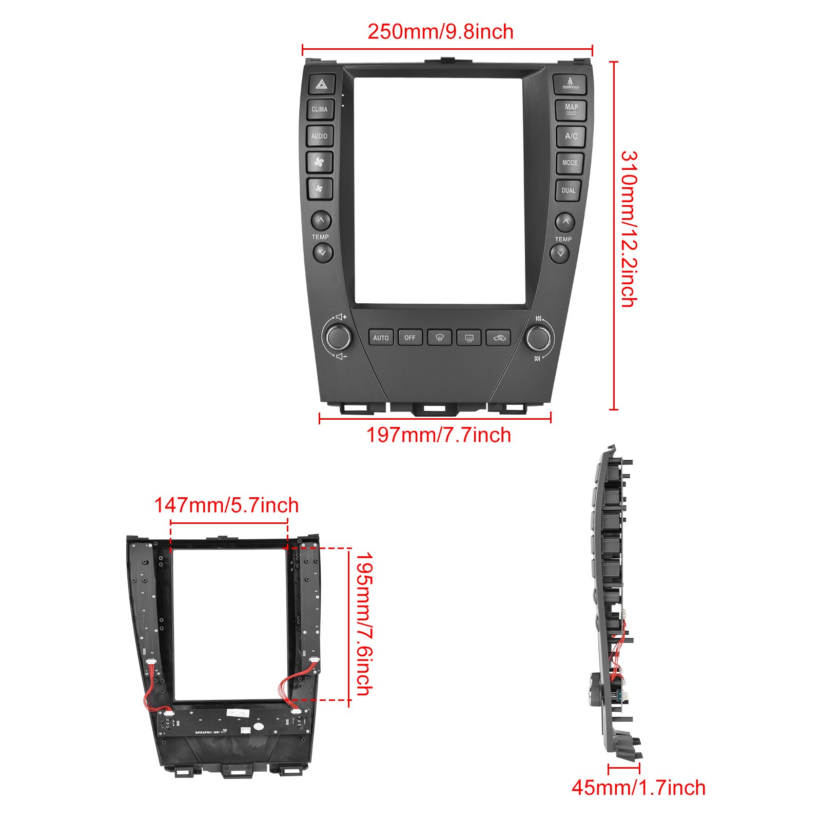 Podofo 9.7" Android Car Stereo Car Radio For Lexus ES 2006-2012 With Carplay Android Auto GPS Wifi Hifi FM RDS