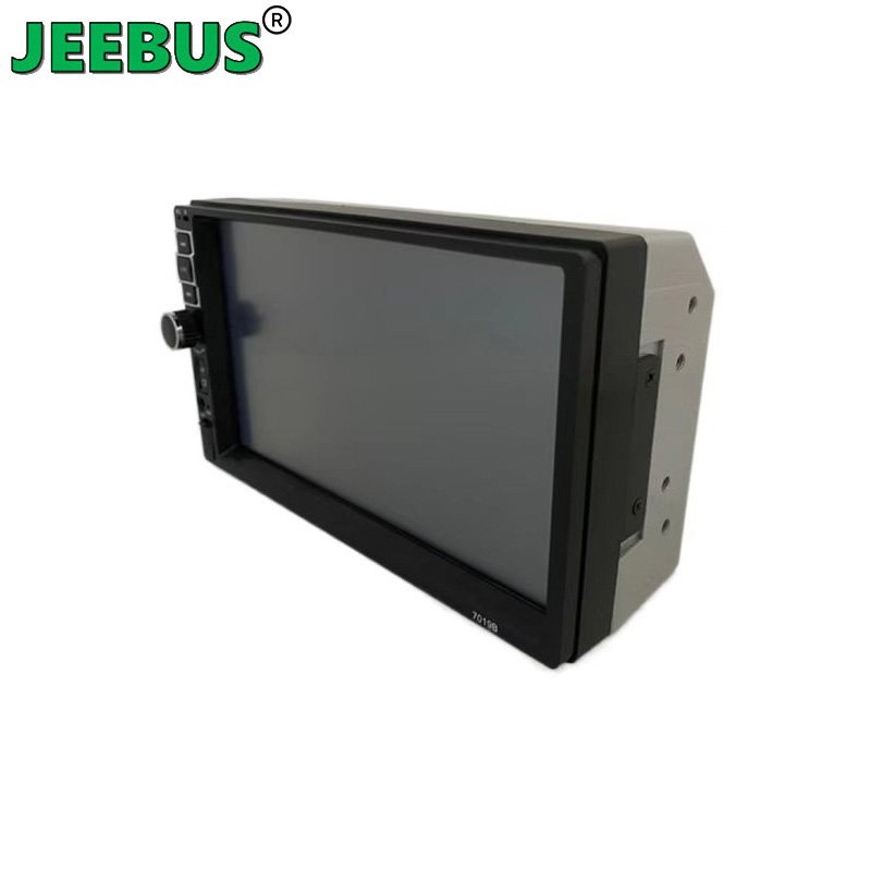 JEEBUS 7inch Android Auto Car Radio Player MP5 DVD with Ram 1500 Tailgate Handle Reverse Camera