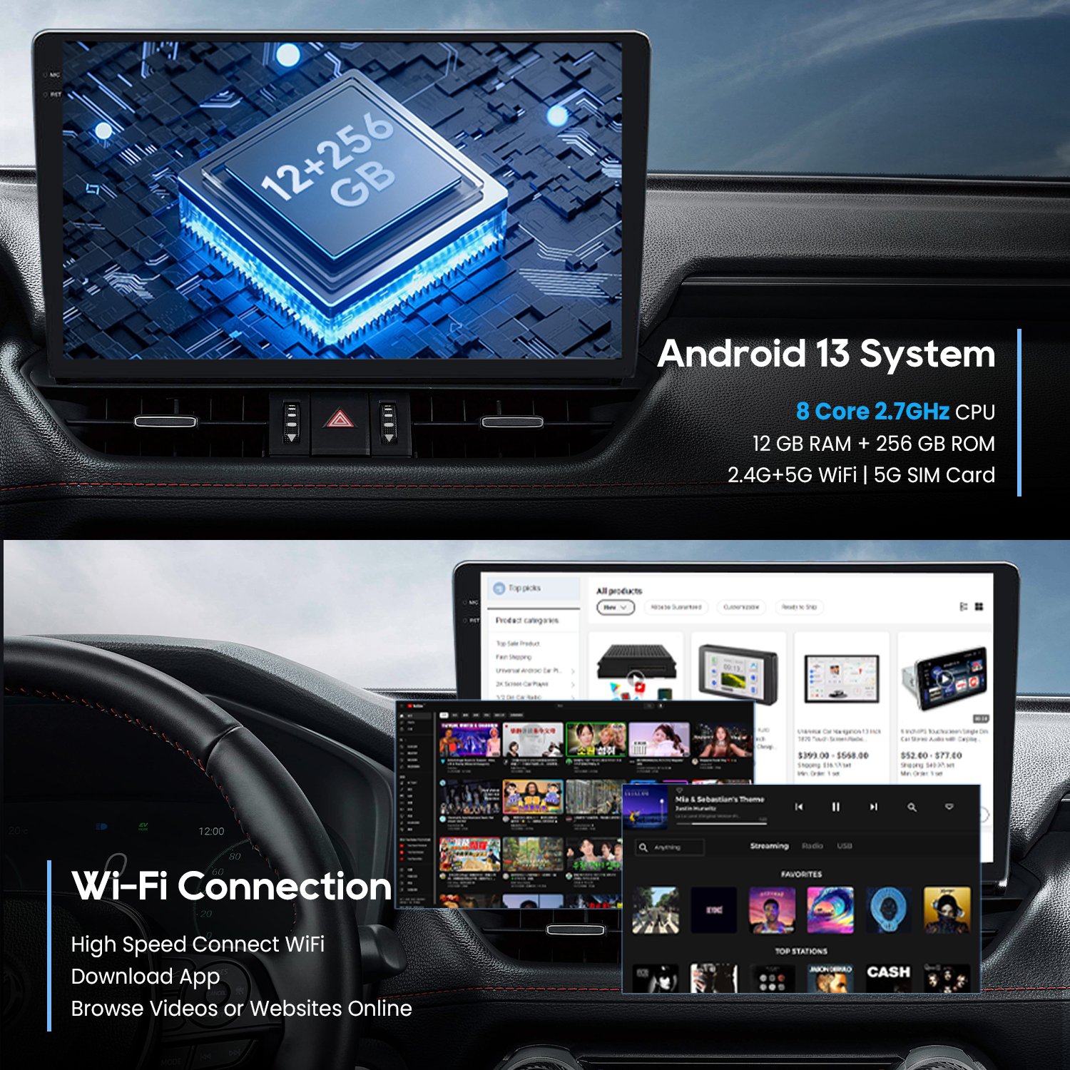 Double Din Carplay Radio Dvd Player Auto Audio Stereo 9 Inch 10 Inch Navigator Gps Android System Car MP5 Navigation For Car