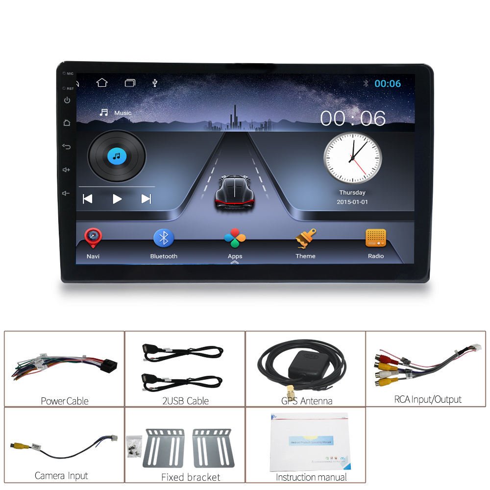 USA WAREHOUSE 9 inch 1024*600 Android 10.0 Car Radio wifi Multimedia Player 1+16G 2 din Gps Car Stereo Radio