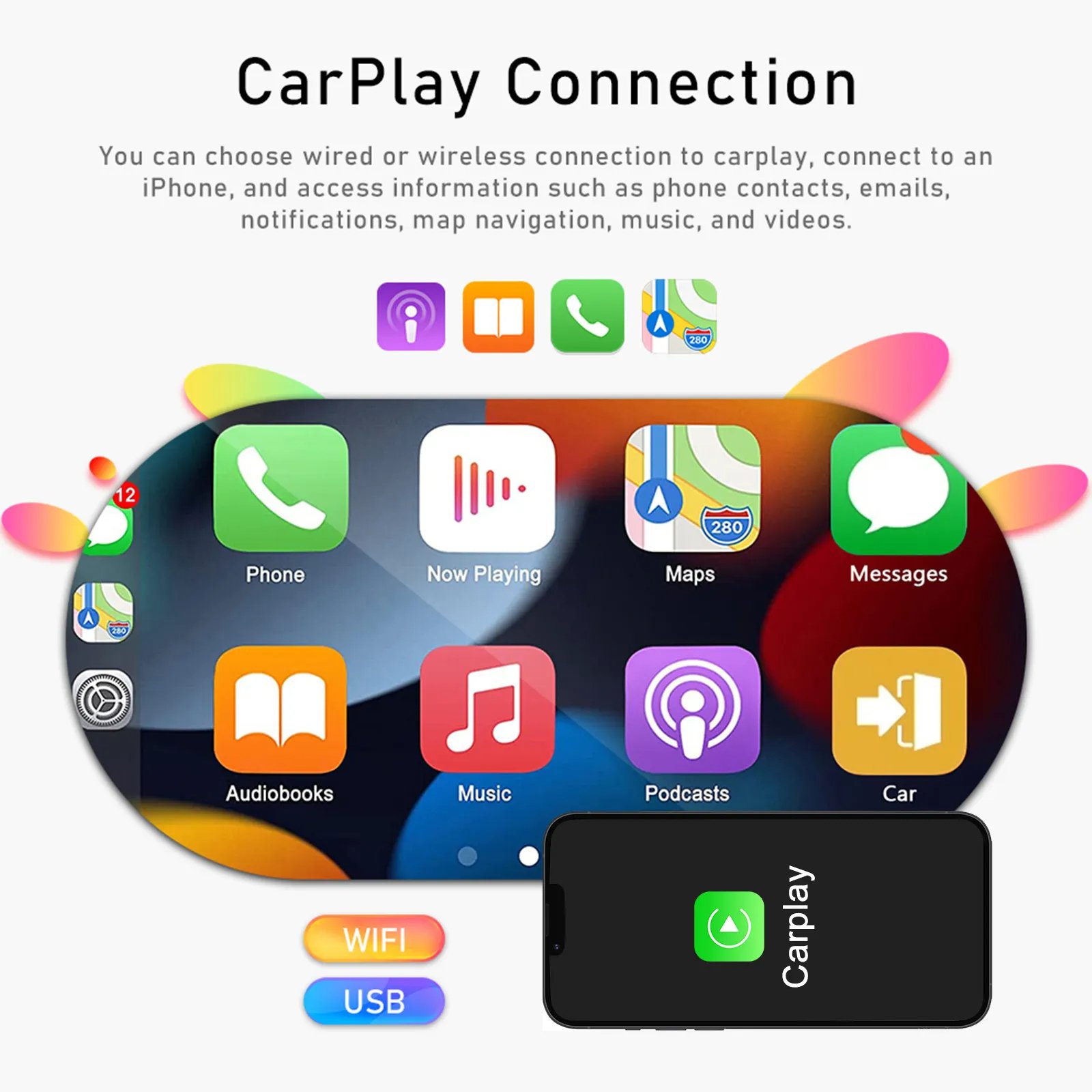 Double Din Android 13 Car Radio Stereo 6.2" Touch Screen CarPlay & Android Auto For Fiat Punto 2010-2016/Linea 2012-2015