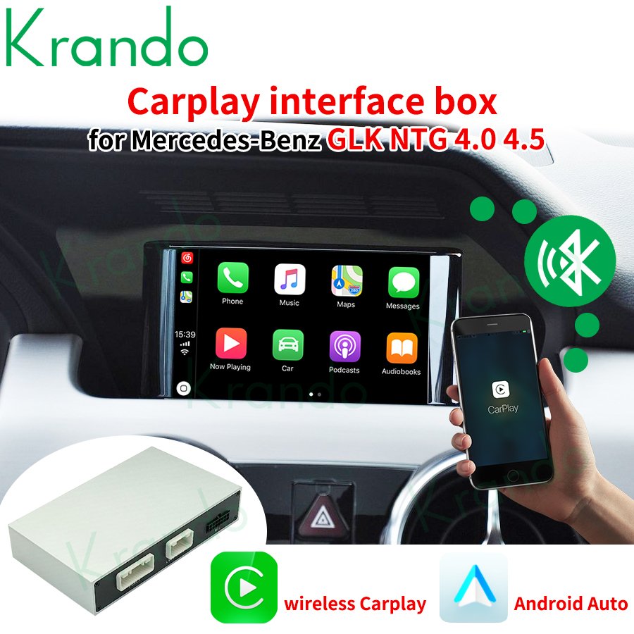 Krando Carplay Interface Box for Mercedes Benz GLK 2012-2018 NTG 4.0 4.5 Android Auto Radio BT Decoding Factory Supply