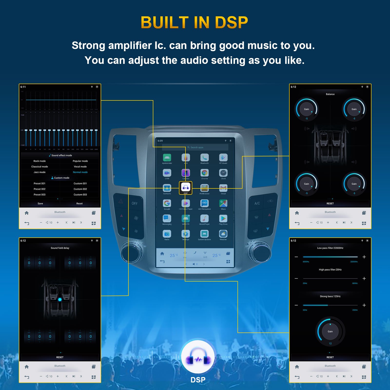 Hot 12.1 Inch Car Screen Android 7.1 Car Stereo Radio Car Play Video Play Multimedia GPS Navigation For Lexus RX330 High Level