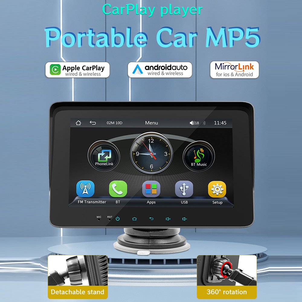universal 7 Inch auto radio multimedia Portable Wireless Carplay smart MP5 Car Radio Player Bluetooth Android Auto Mirror Link