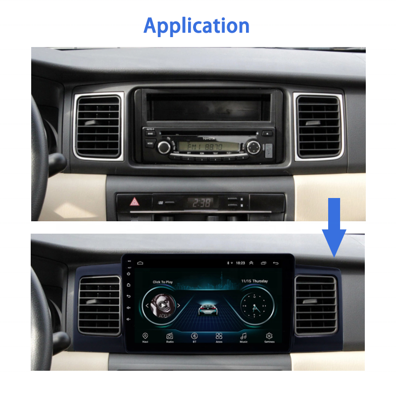9'' Android 13.0 DSP Car Navigation Video Player For Toyota Corolla E120 2007-2012 BYD F3 Qualcomn car radio 4G+WIFI
