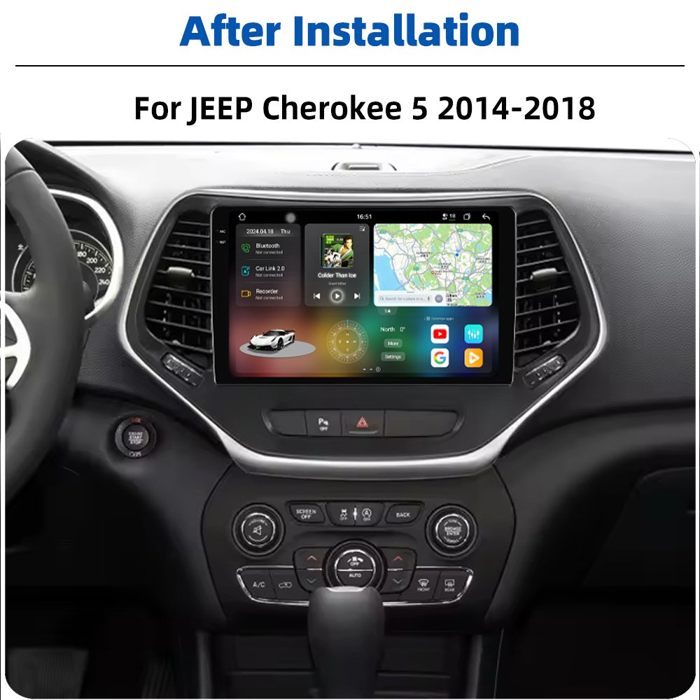 8+256GB Android 13 Gps Navigation 2DIN Car DVD Player Stereo CarPlay Auto Audio Video Radio For JEEP Cherokee 5 2014-2018