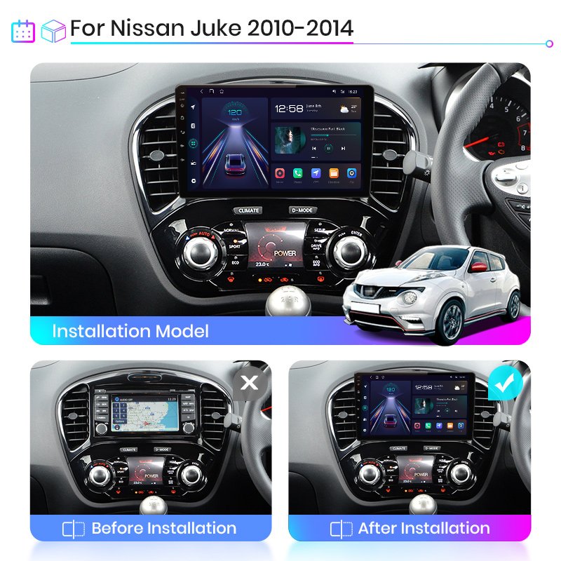 9 inch AI Voice Android Auto Radio For Nissan Juke YF15 2010 2011 2012-2014 Carplay 4G Car Multimedia GPS 2 din car dvd player