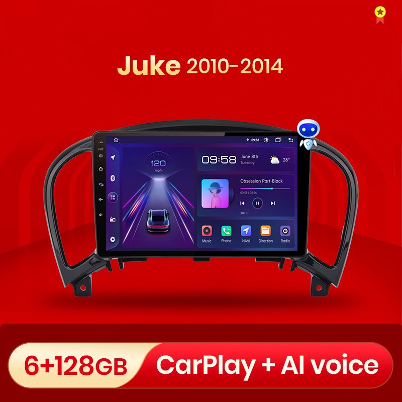 9 inch AI Voice Android Auto Radio For Nissan Juke YF15 2010 2011 2012-2014 Carplay 4G Car Multimedia GPS 2 din car dvd player