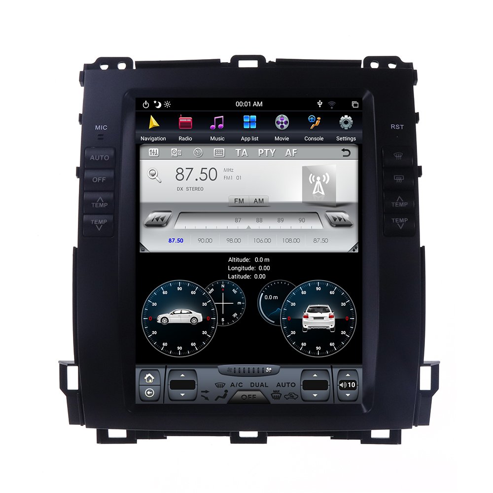 For Toyota Land Cruiser Prado 120 2002-2009 Tesla Android 9.0 Car GPS Navigation Stereo Head Unit Multimedia Player Auto Radio