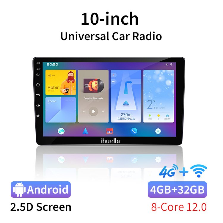 Ihuella 7018b Toyota Avensis 10inch Car Radio Mp5 Android 13 Seat Ibiza Amplifier Iphone Android Mobile Phone Universal 10"