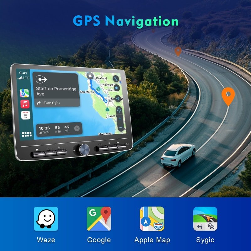 Smart CarPlay Screen for Car with Wireless Android Auto Car Stereo 10.1" HD Touchscreen for Car Mirror Link Backup Camera