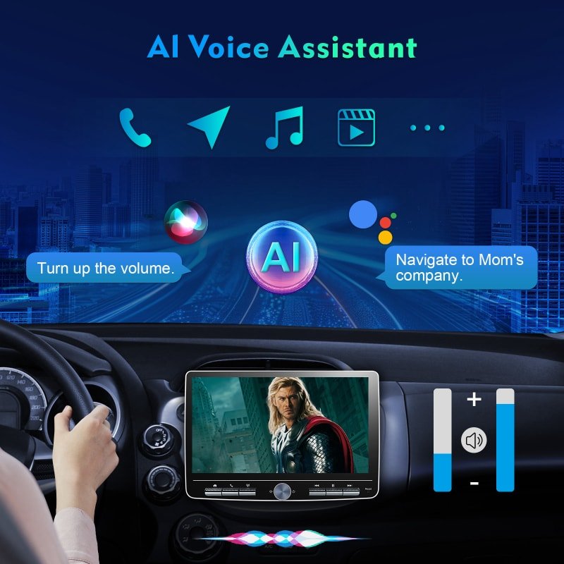 Smart CarPlay Screen for Car with Wireless Android Auto Car Stereo 10.1" HD Touchscreen for Car Mirror Link Backup Camera