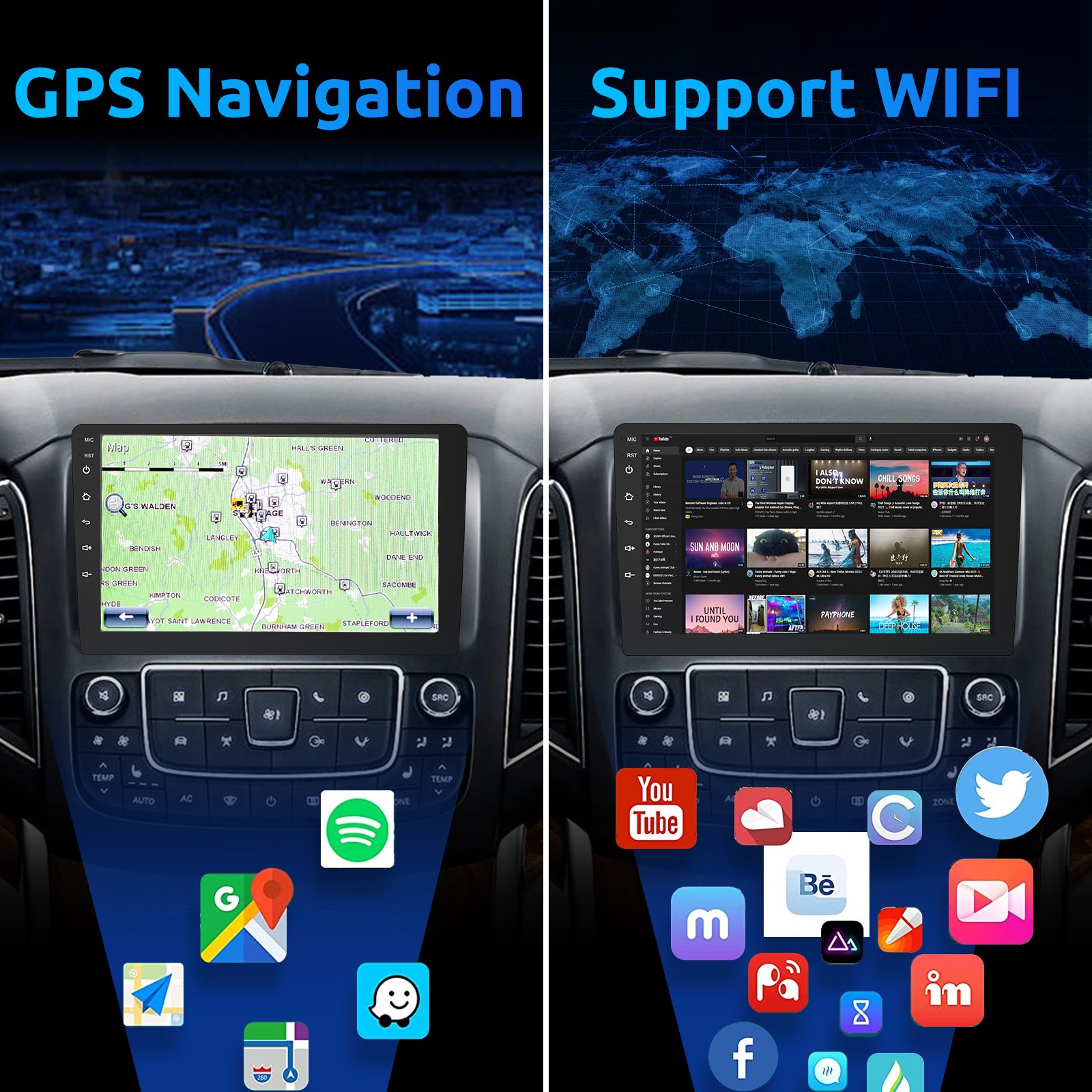 Factory OEM Universal Android Car Player Touch Screen Stereo 2 Din Car Dvd Player USB BT WIFI 9 Inch Carplay Car Radio Android