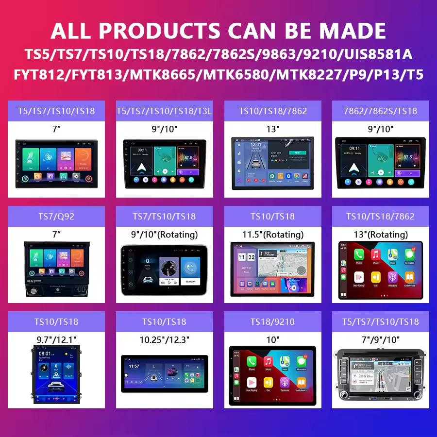 Factory OEM Universal Android Car Player Touch Screen Stereo 2 Din Car Dvd Player USB BT WIFI 9 Inch Carplay Car Radio Android