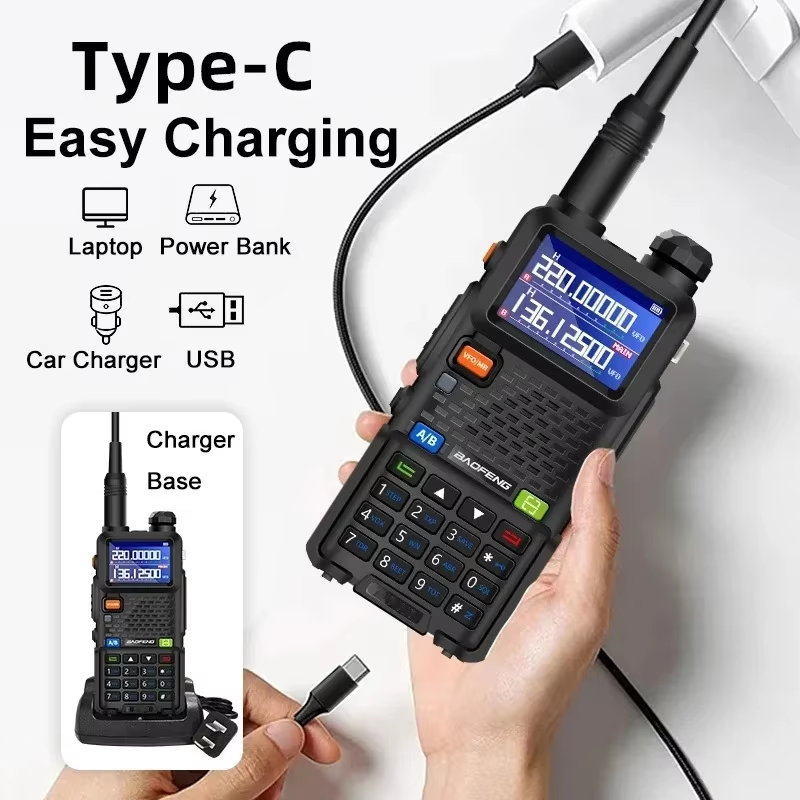 UV-5RM radio transceiver digital walkie-talkie supports TYPE-C charging with 8800mAh C