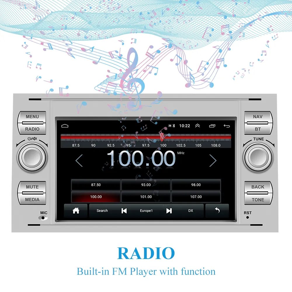 7" Android 2Din Car Radio Autoradio Multimedia Player GPS Navigation Wifi BT FM RDS For Ford/Transit/Focus/Kuga/Fusion
