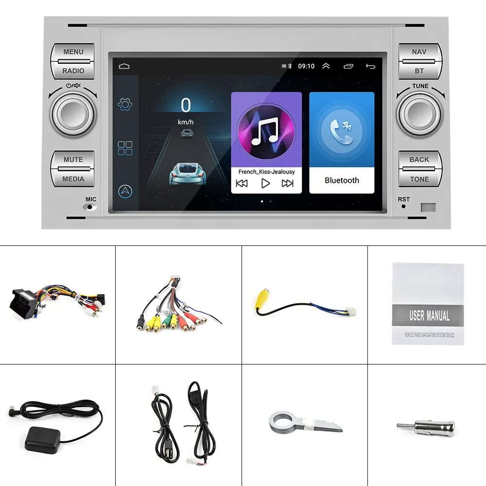 7" Android 2Din Car Radio Autoradio Multimedia Player GPS Navigation Wifi BT FM RDS For Ford/Transit/Focus/Kuga/Fusion