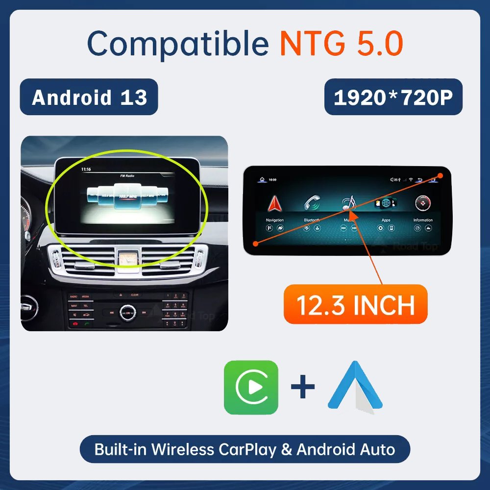 8core Android13 12.3inch IPS Screen Car DVD Player auto radio stereo for Mercedes Benz CLS W218 2015-2018 NTG5.0 WIFI CARPIAY