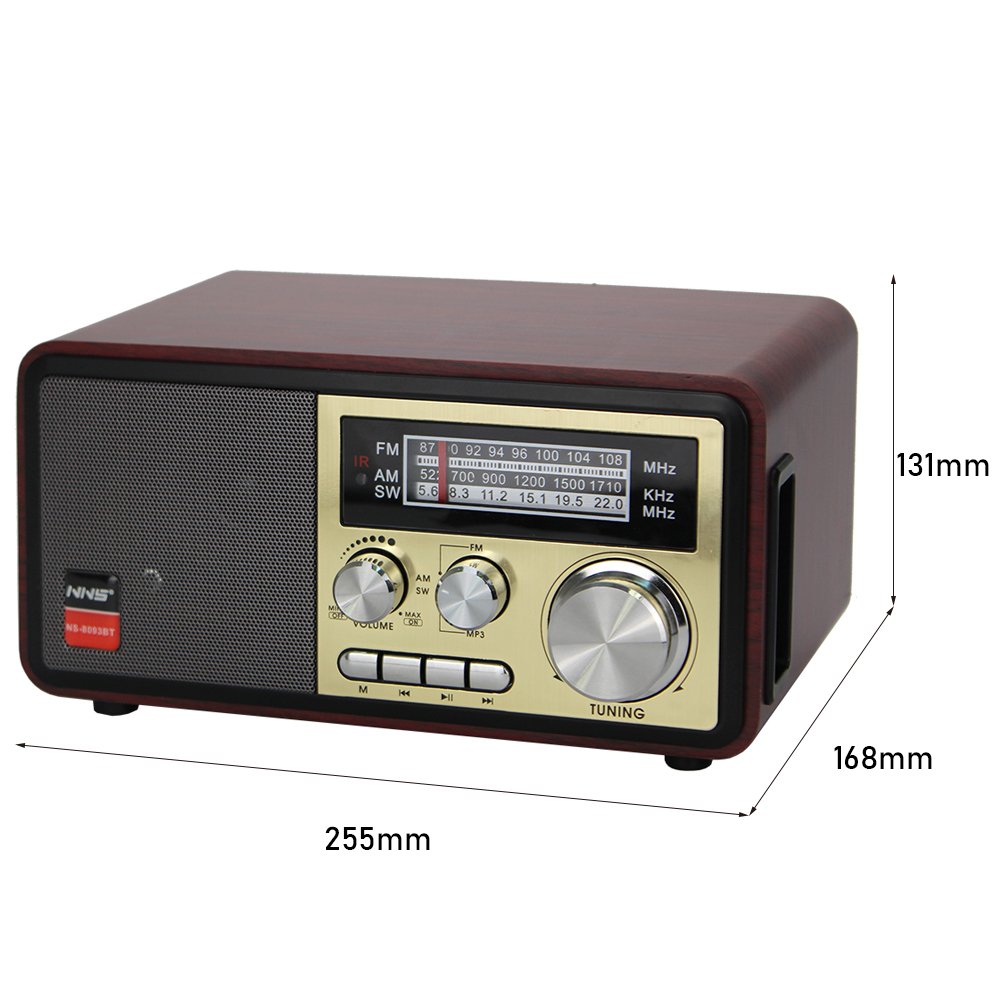 Wooden 15W Stereo Sound Wireless Speaker Portable Am Fm Sw 3 Band Retro radio Desktop Wooden HI-FI Speaker With radio