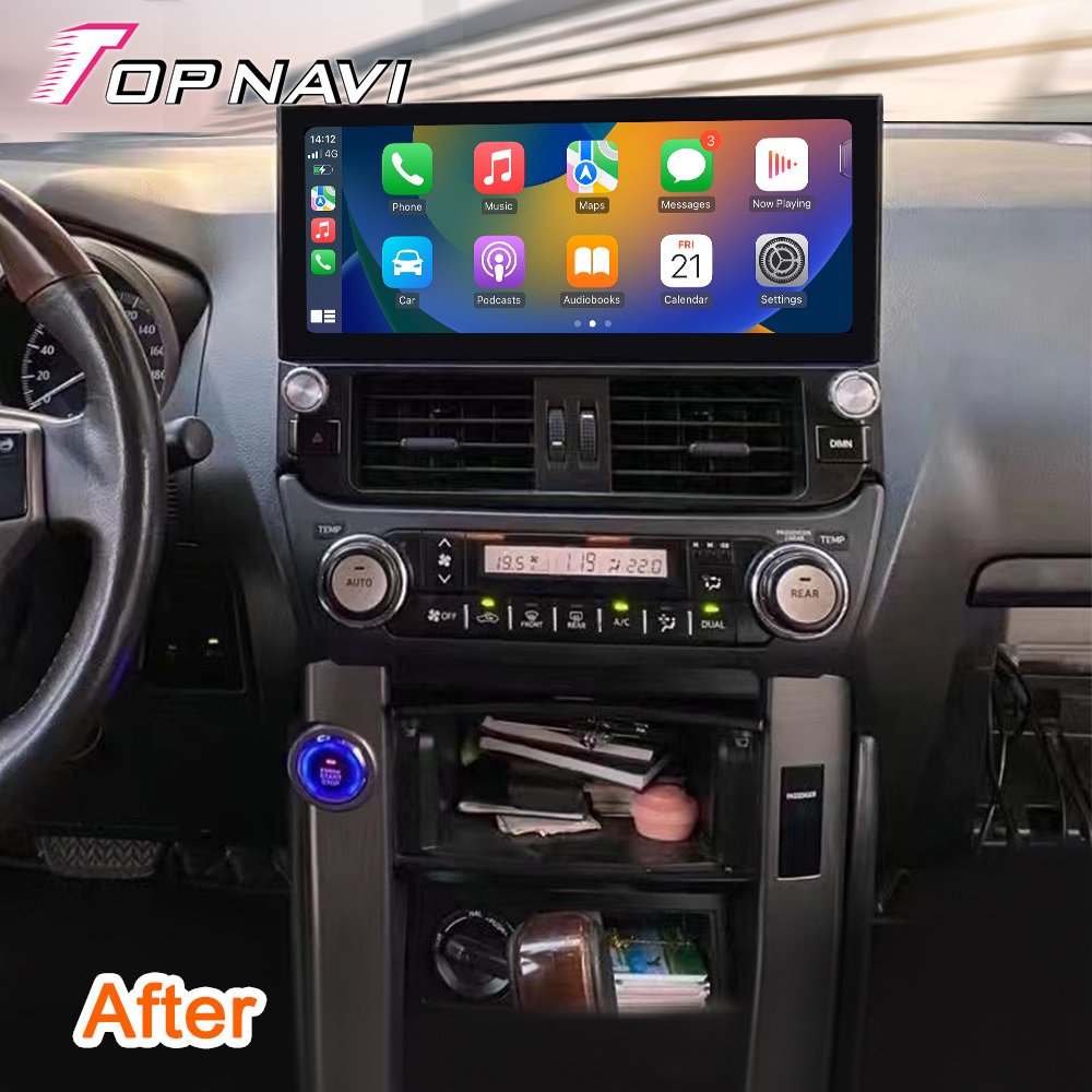 TOPNAVI 12.3 Inch Multimedia Video Player Touch Screen Android 12 Car Radio for TOYOTA PRADO 2010 2012 2013 built in DSP