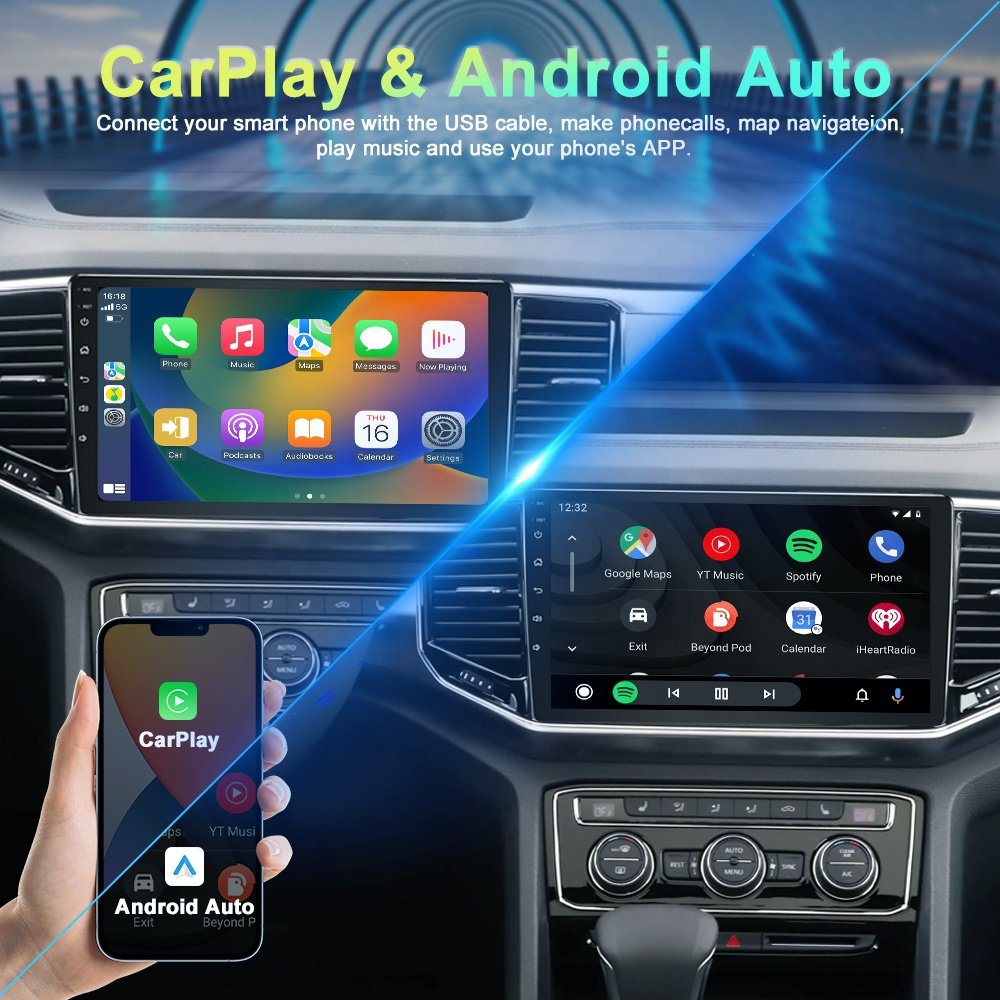 Jmance 10 inch 2+32GB 2+64GB Memory DSP RDS Player Video Music Autoradio Multimedia Carplay Android Auto Car Radio
