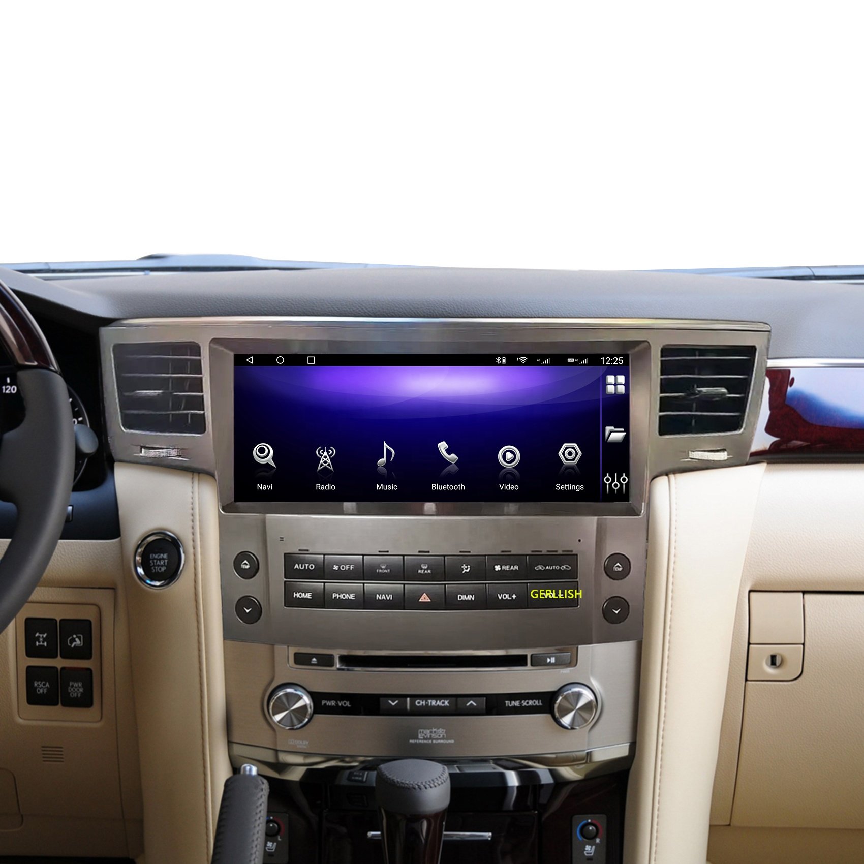 Gerllish 12.3inch For Lexus LX570 2007-2015 Android Multimedia Car Radio GPS Navigation Stereo Vertical Screen dsp carplay
