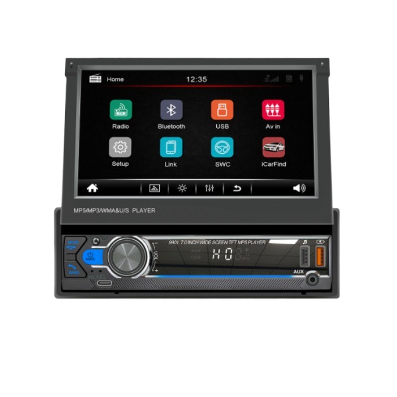 7-inch 1din HD Carplay Android auto Retractable HD Screen Car Multimedia Player BT Mirror Link Car MP5 DVD Radio Stereo