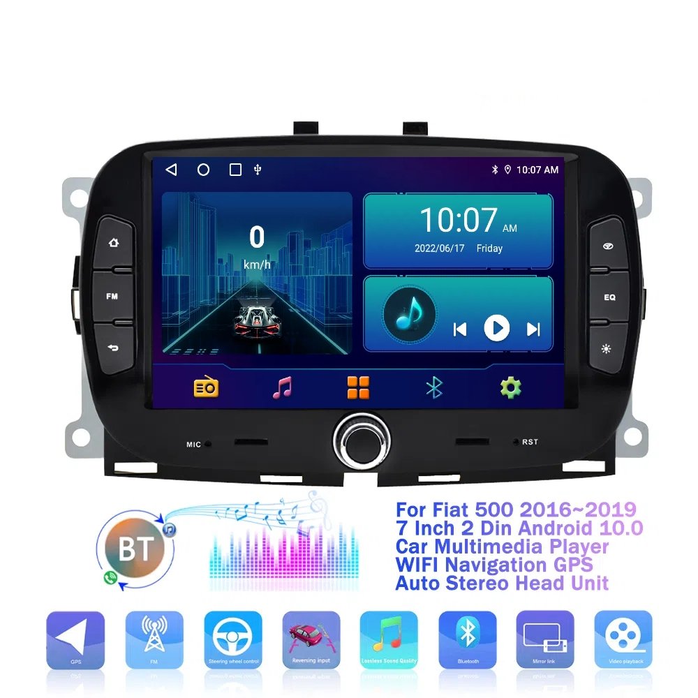 Android car radio GPS Wifi FM DVR For Fiat 500 2016-2019 Android Car Radio Multi Screen Display Car Android Radio