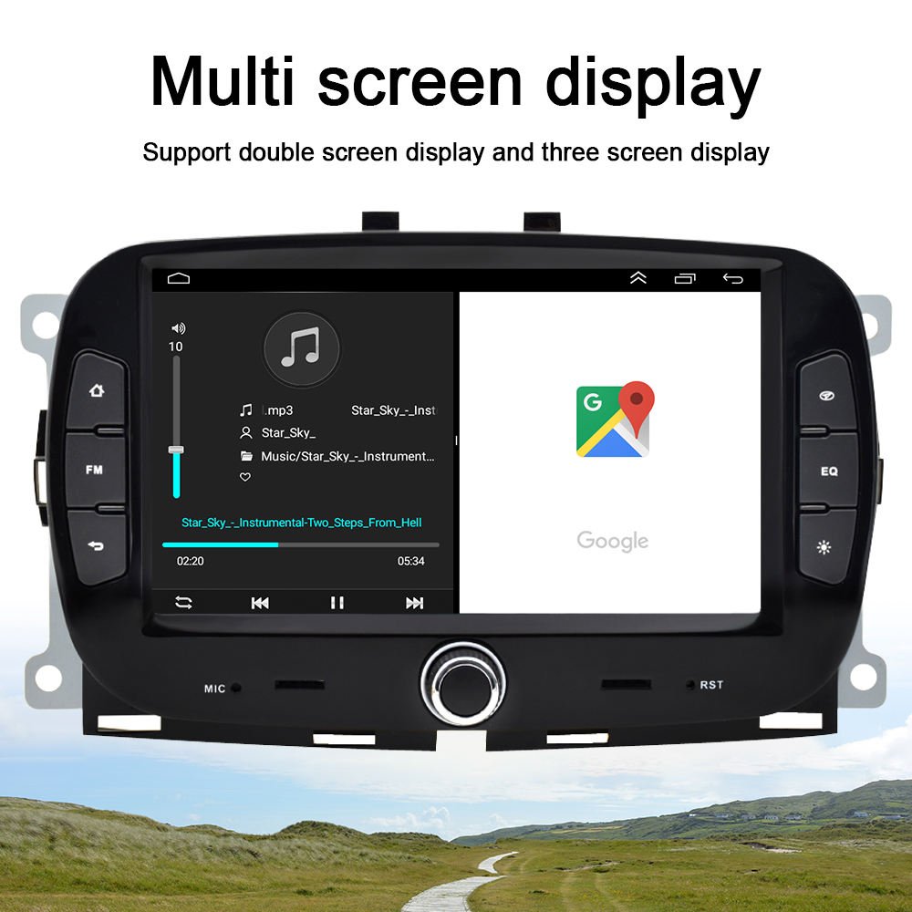 Android car radio GPS Wifi FM DVR For Fiat 500 2016-2019 Android Car Radio Multi Screen Display Car Android Radio
