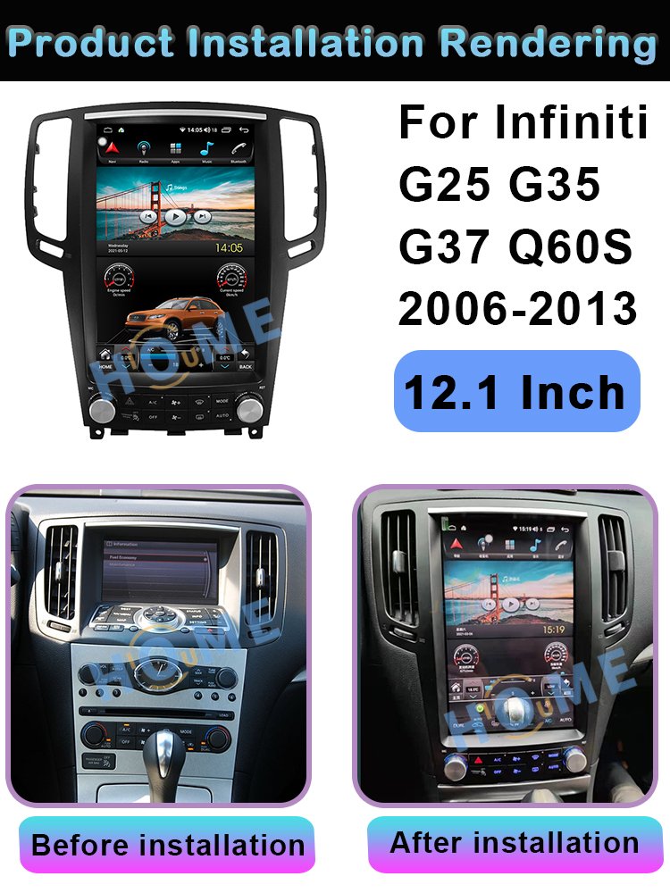 12.1inch 128G Tesla Screen For Infiniti G25 G35 G37 2006-2013 Android Car Radio Multimedia Player Auto Carplay GPS