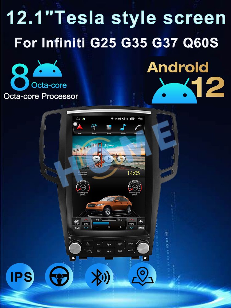 12.1inch 128G Tesla Screen For Infiniti G25 G35 G37 2006-2013 Android Car Radio Multimedia Player Auto Carplay GPS