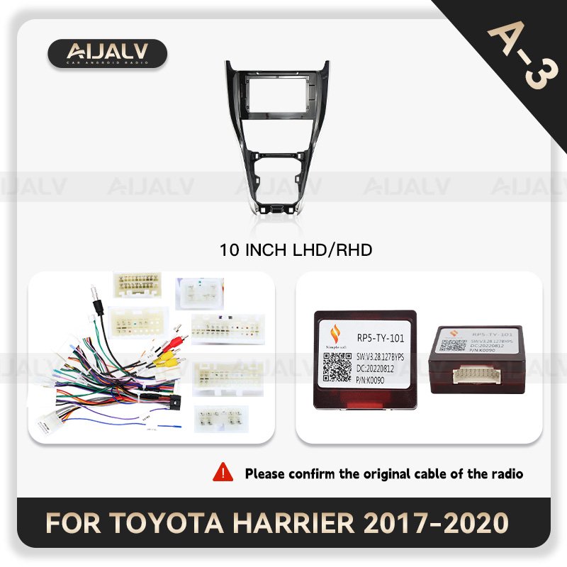 Aijia Industry Car Dashboard Harness GPS For 2015-2023 TOYOTA HARRIER 10INCH Frame Android Tablet Panel Interior Accessories
