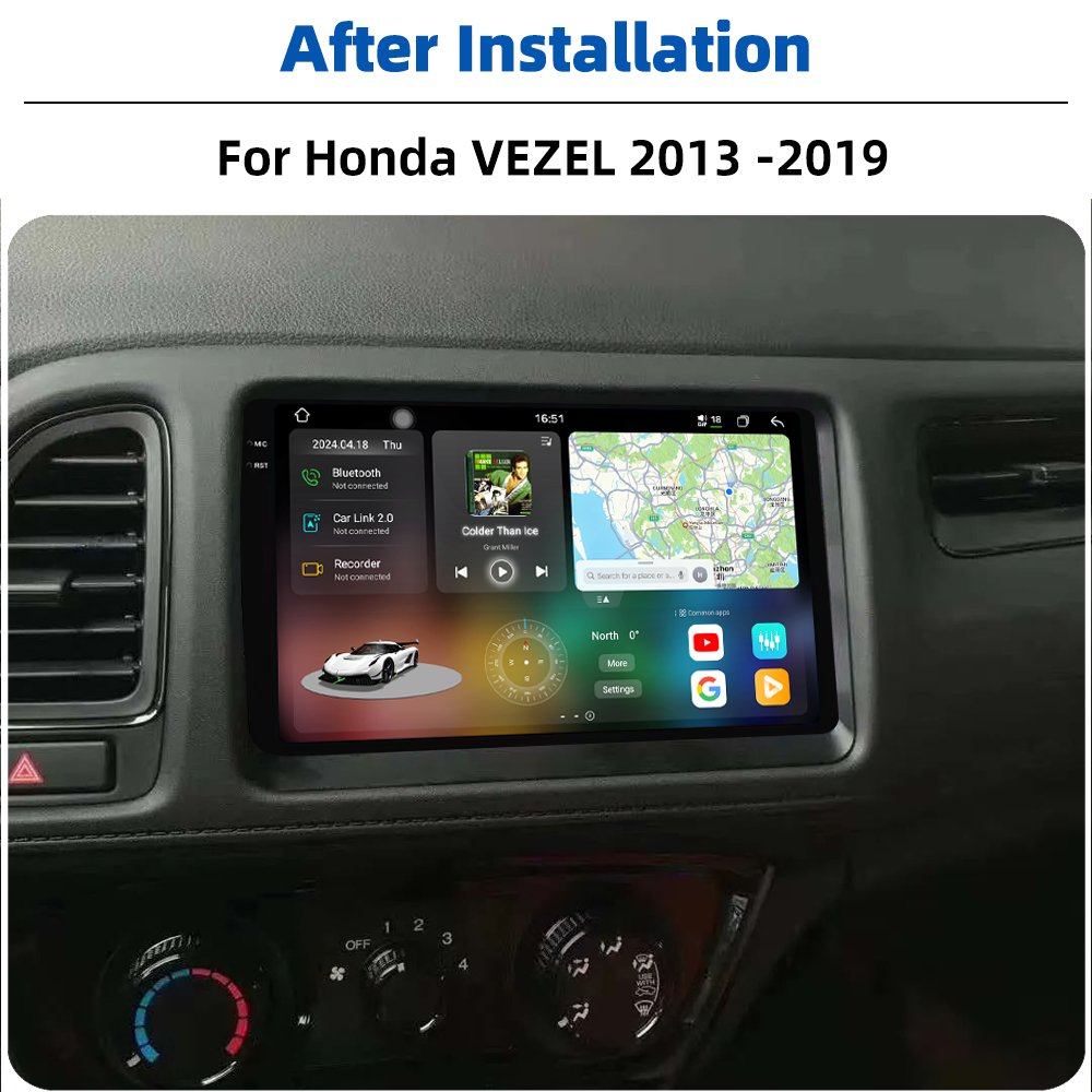 Android 13 QLED 2K Gps Navigation CarPlay auto Car Radio Video Stereo DVD Player Touch Screen For Honda VEZEL 2013 -2019