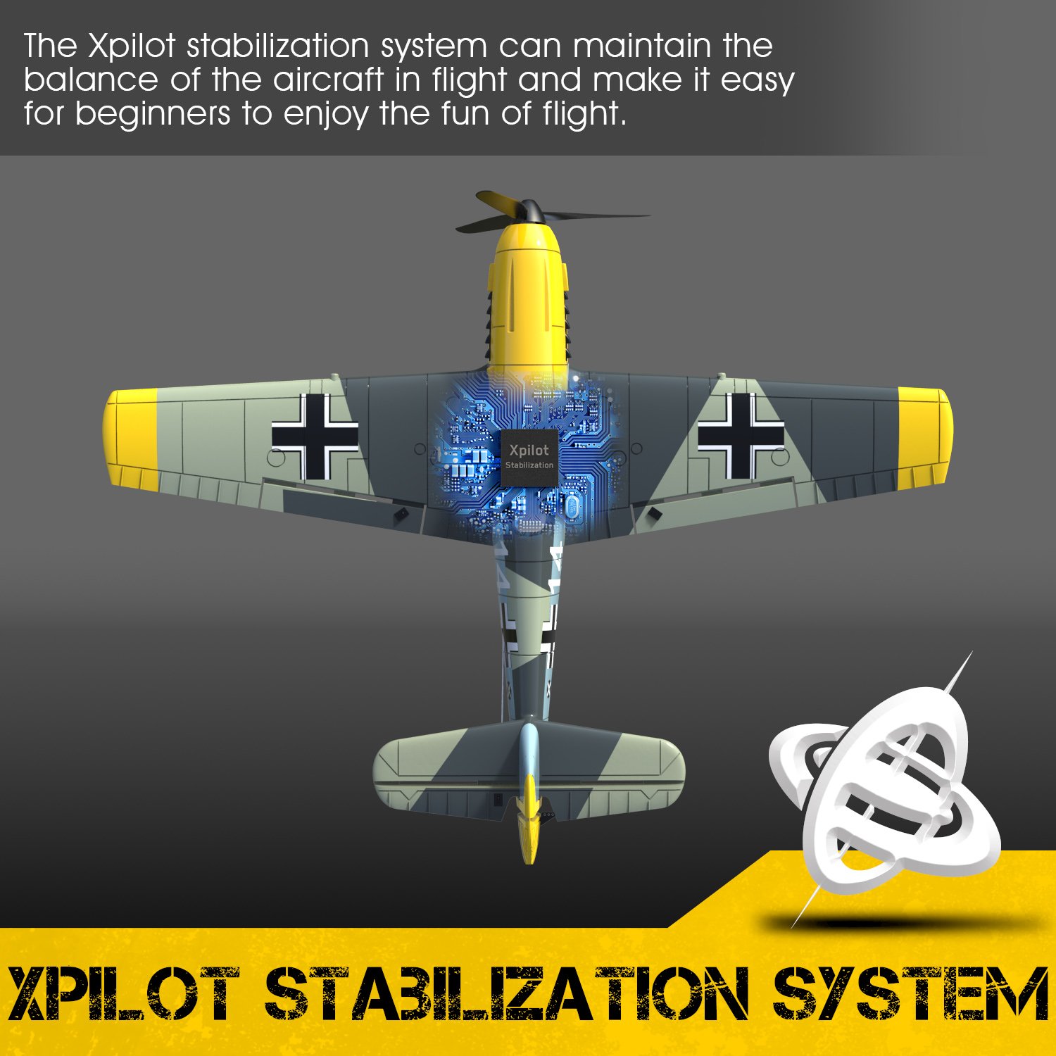 Volantex 400mm 4CH Rc Plane BF 109 RC Warbird For Beginners Electric Outdoor Foam Plane YELLOW Radio Control Toy 4 Channels