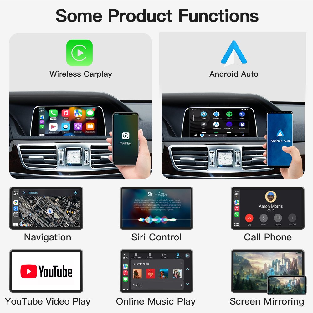 Wireless Apple Carplay Android Auto Carplay adapter For Mercedes Benz multimedia radio NTG4.0/4.5/5.0 w203 w204 w205 car play