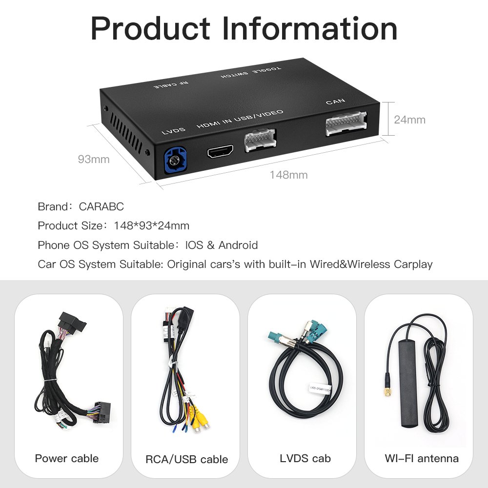 Wireless Apple Carplay Android Auto Carplay adapter For Mercedes Benz multimedia radio NTG4.0/4.5/5.0 w203 w204 w205 car play