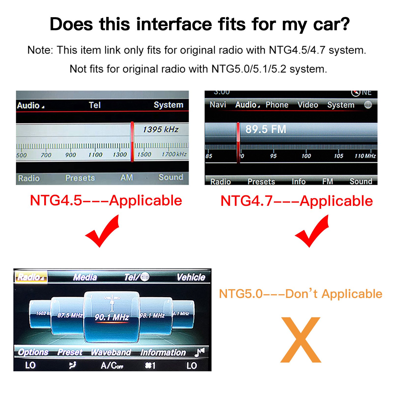 Wireless Apple Carplay Android Auto Carplay adapter For Mercedes Benz multimedia radio NTG4.0/4.5/5.0 w203 w204 w205 car play
