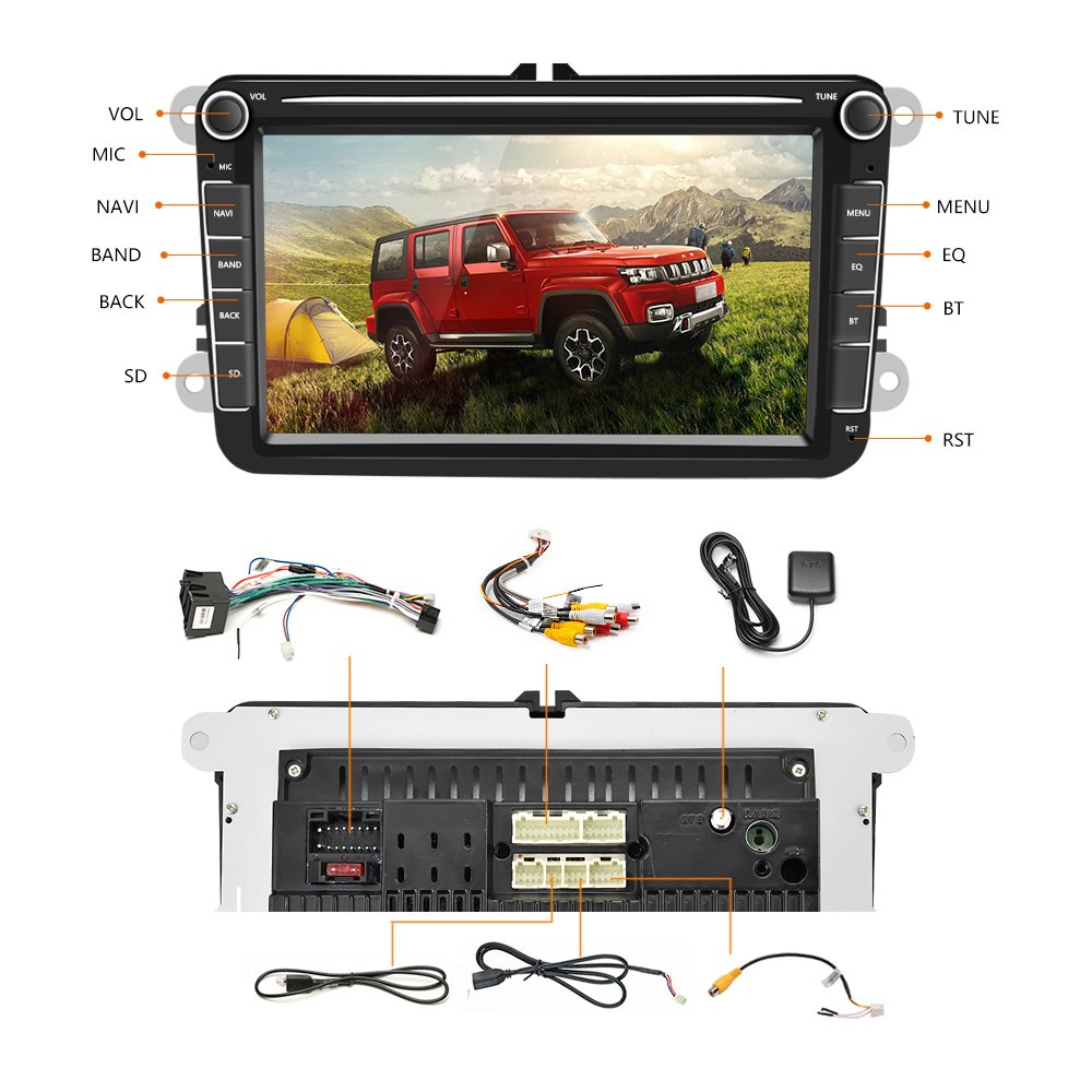 Factory 8 inch 2 Din Audio RDS Android 10.0 2+32G Car MP5 Multimedia Player GPS Car Radio Auto Radio Stereo