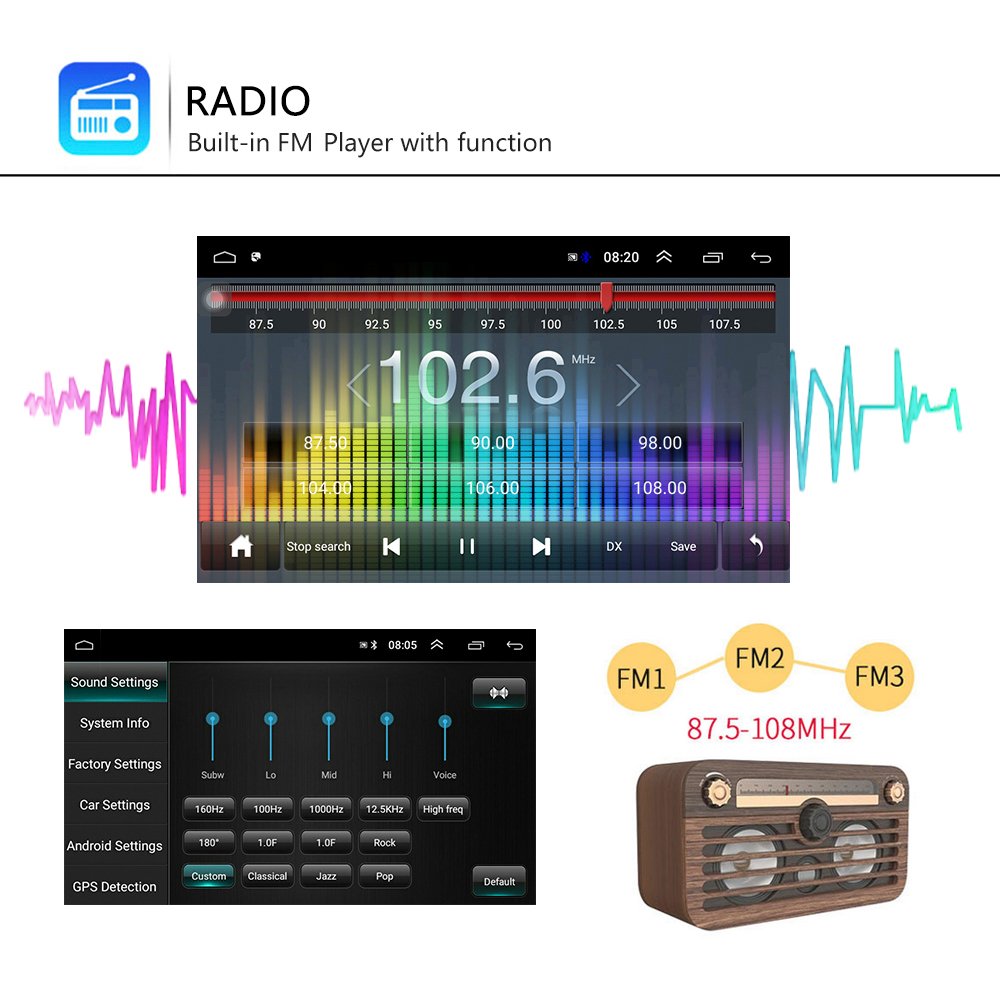 Factory 8 inch 2 Din Audio RDS Android 10.0 2+32G Car MP5 Multimedia Player GPS Car Radio Auto Radio Stereo