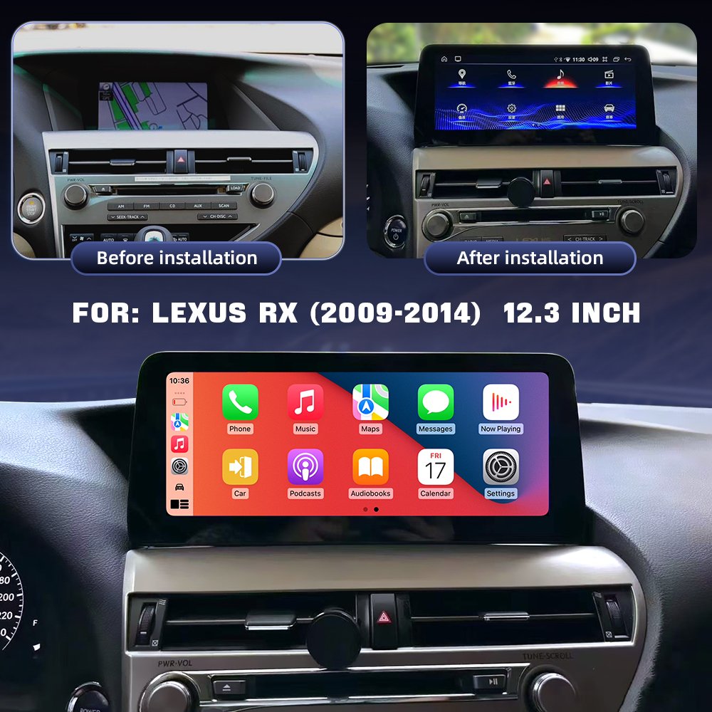12.3" Android 13 Wireless Carplay Screen Auto Radio Multimedia Navigation GPS DVD Player Lexus Rx Series RX350 RX450 2009-2014
