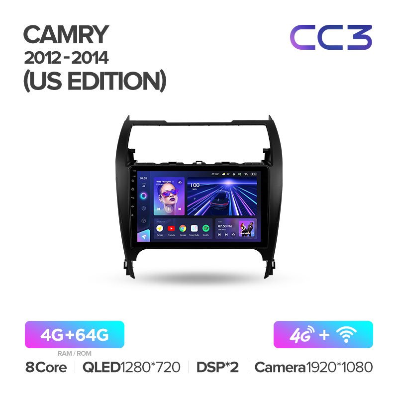 TEYES CC3 Car DVD Player For Toyota Camry 7 XV 50 55 2012 - 2014 US EDITION 10.2 Inch Car Radio DVD Player Touch Screen