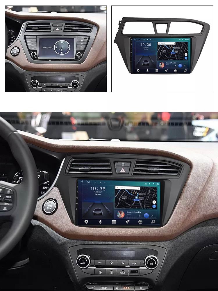Android car video display player For Hyundai I20 2015-2019 For Grand Starex 2007-2015 GPS Navigationstereo No 2 din dvd