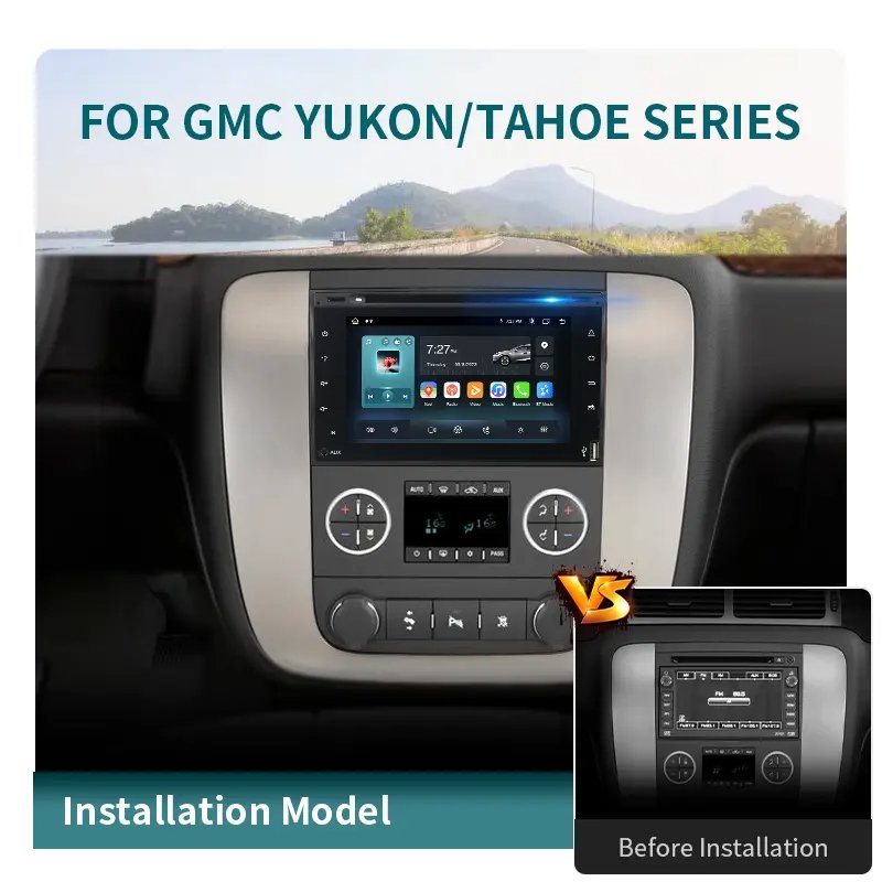 7/8" Android 13.0 Head Unit Car Radio for GMC Yukon Chevy Chevrolet Tahoe Buick Enclave 2007-2012 CarPlay Screen