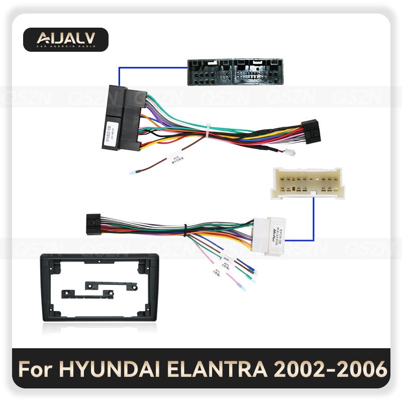 9INCH 2DIN car radio frame fascia plate for HYUNDA ELANTRA 2002-2006 Matten Black LHD/RHD auto audio DVD player frame trim kit