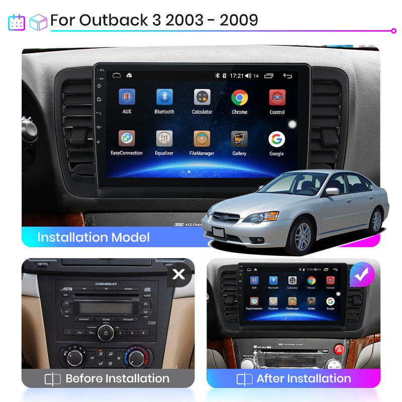 Junsun V1 Pro For Subaru Outback 3 Legacy 4 2003 - 2009 Car Radio Multimedia Video Player Navigation No 2 din DVD Android