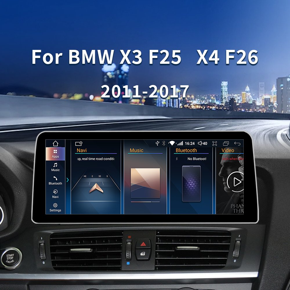 12.3inch Factory price Android 14 car multimedia video player car radio GPS FORBMW X3 F25X4 F26 wireless carplay Android auto